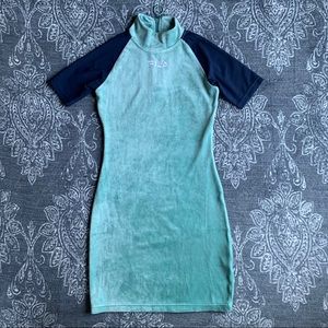 FILA Mahggie Velour Mockneck Minidress Size XS